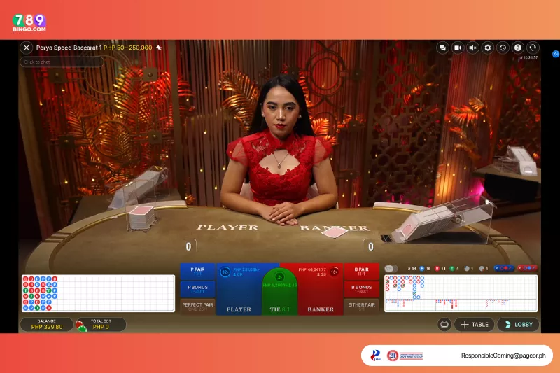 Perya Speed Baccarat 1 game interface