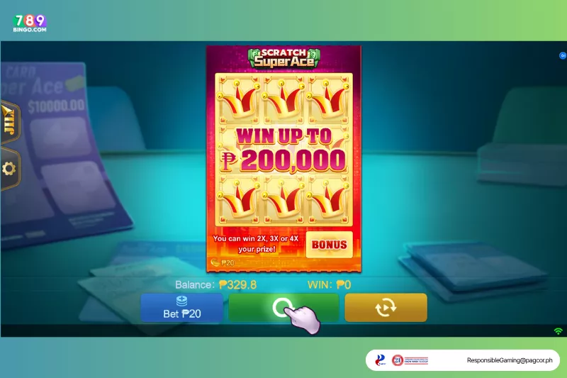 Super Ace Scratch game interface