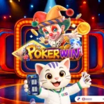 Poker win themed lucky cat