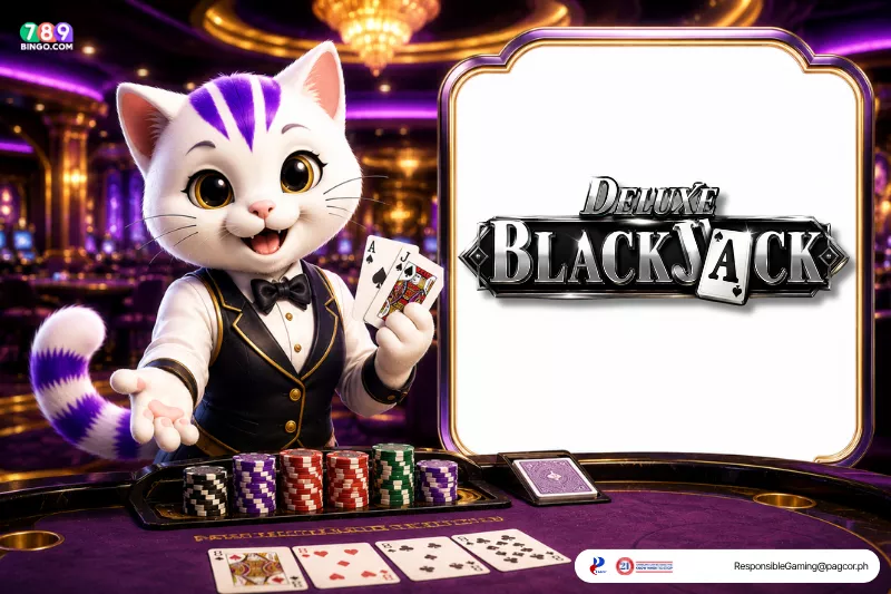 Deluxe Blackjack themed lucky cat
