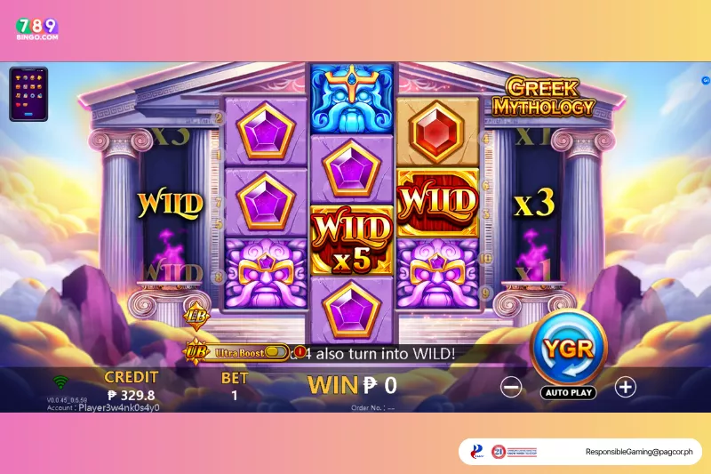 Greek Mythology game interface