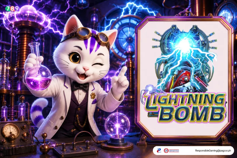 Lightning Bomb themed lucky cat