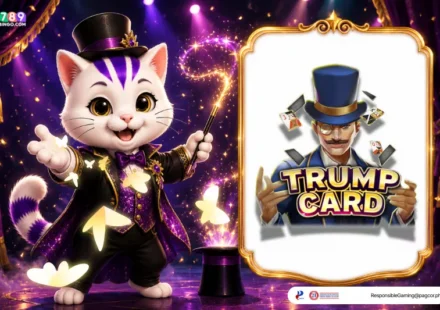 Trump Card themed lucky cat