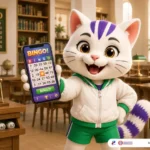 Bingo Lucky Numbers themed lucky cat